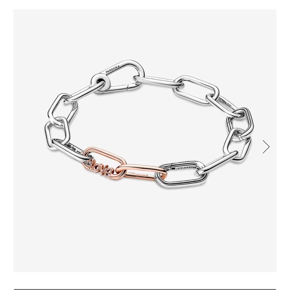 Pandora Silver and Rose Gold Love Bracelet